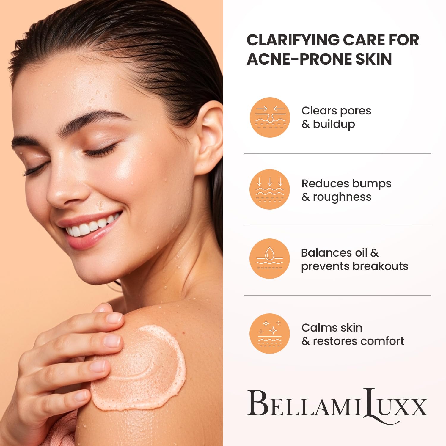 Body Acne Treatment Scrub: Helps Reduce Body Breakouts on Back, Chest, Butt & Thighs - Back Acne Treatment for Men, Women & Teens - Butt Acne Wash with Natural Actives for Smooth Skin