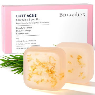 Body Acne Soap Bar: Antibacterial Bar for Butt, Thighs, Back, Body Acne, Folliculitis & Fungal Prone Skin - Tea Tree Oil, Sulfur & Salicylic Acid Soap - Reduce Bumps, Clogged Pores